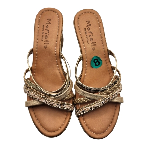 Mariella Animal Print Strappy Wedge Sandal Size 8 - Picture 7 of 8